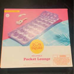 NEW Inflatable Pocket Lounger, Purple Pool Lounge, Swimming, Pool Floatie
