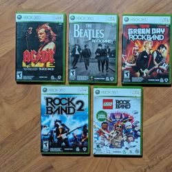 Rock Band Super Bundle for Xbox 360 | 5-Game Collection (CIB) 239 Tracks Green Day and More