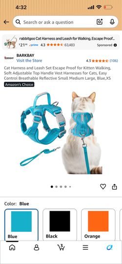 Cat harness and leash xs