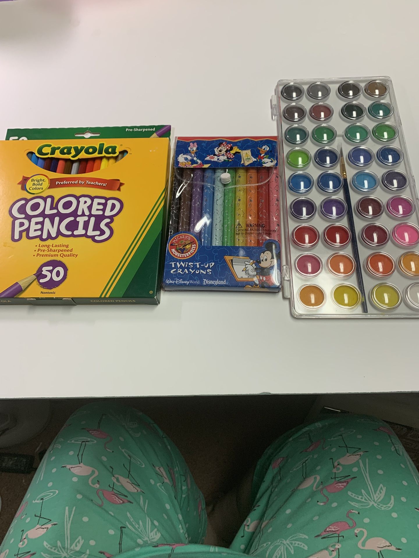 Colored Pencils, Watercolor Paints, Crayons