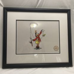 Framed Disney Serigraph “How To Fish” Goofy Print