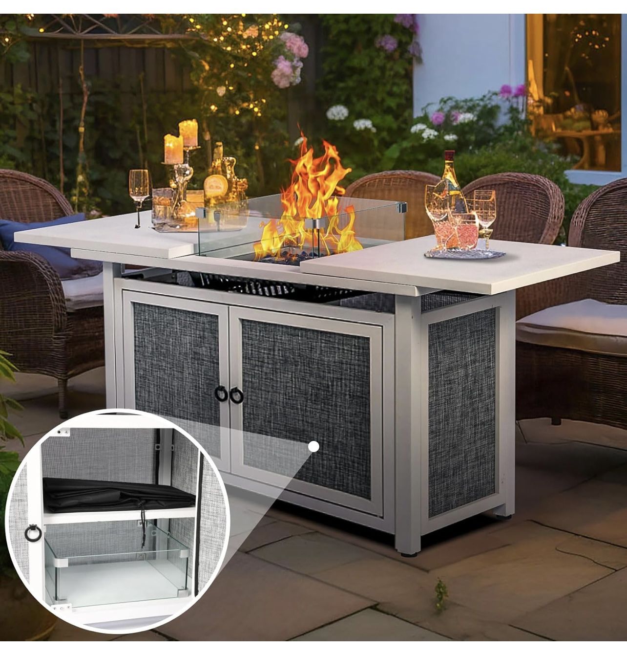 Gas Fireplace Table , New In Box