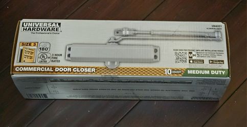 Brand New Universal Hardware Medium Duty All-in-One Matte Black Commercial Door Closer