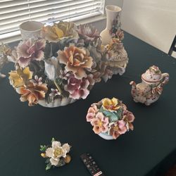 🇮🇹 7-Piece Authentic Capodimonte Italian Porcelain Lot - Crown N Mark
