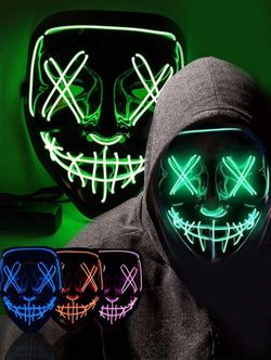 Green LED Light-Up Purge Mask – Halloween Costume Mask