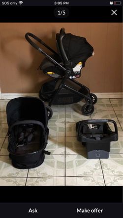 LIKE NEW EVENFLO PIVOT MODULAR TRAVEL SYSTEM STROLLER CAR SEAT AND BASSINET 3 IN 1