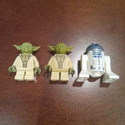 Lego Star Wars Minifigures Lot Yoda Olive Green ANd R2D2  #2B