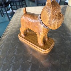 Hand Carved Wood Art Terrier