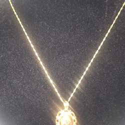 14K Solid Gold Anger Prayer Set STUNNING! Michael Anthony Necklace Pendant Earrings! 