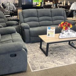 Tulen Gray Reclining Living Room Set Sofa And Loveseat      Free Delivery 
