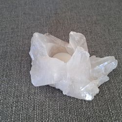 Crystal Quartz Gemstone Candle Holder