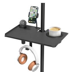 Universal Clamp On Microphone Stand Tray with Drink Holder for Music Sheet