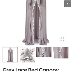 Beautiful Canopy grey With Lace  Original Price 79 