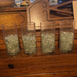 Glass Cylinder  Vases Without Clear Decorative Gems 