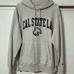 Champion Cal State LA Reverse Weave Heathered Gray Hoodie Size Large