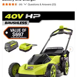 RYOBI 40V HP Brushless 20 in. Cordless Electric Battery Walk Behind Self-Propelled Lawn Mower with 6.0 Ah Battery and Charger