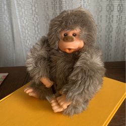 Vintage Stuffed Toy  Gray Gorilla Ape.  Made In Korea From Pussy Cat Toy Company 