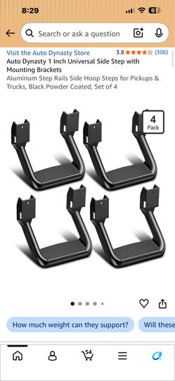 Universal Truck Side Steps with Mounting Brackets – Set of 4 – New