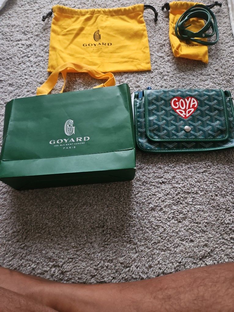  Goyard Green Goyardine Heart Plumet