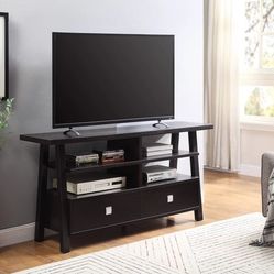 Panos Espresso Living Room TV Stand 2 Drawers