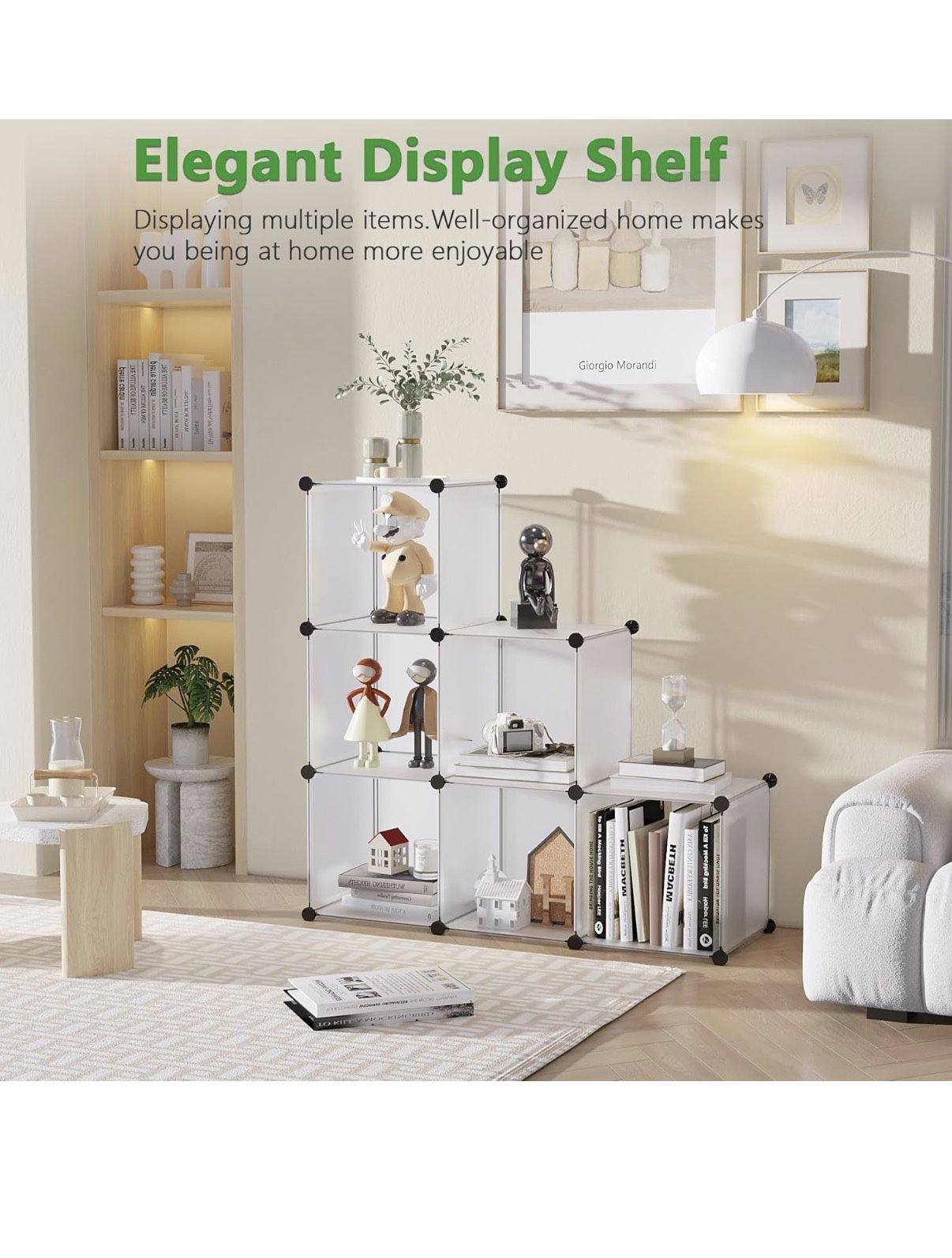 Cube Storage Organizer, 6-Cube Shelves Units, Closet Cabinet, DIY Plastic Modular Book Shelf