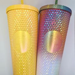 Starbucks Philippines Sunshine Or Dragon Fruit Studded Venti Cups, BNWT 