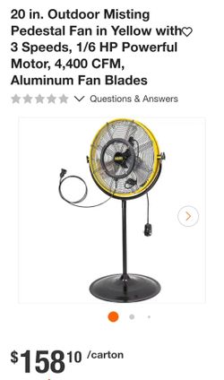 HICFM 20" Misting Pedestal Shroud Fan - New in unopened Box