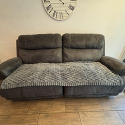 🛋️ 2-Seater Reclining Sofa – Gray