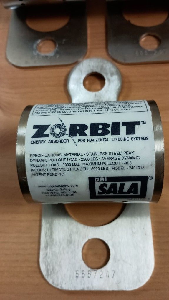 3M DBI-SALA Zorbit Model # 7401013 Horizontal Lifeline System Component, Energy Absorber, Silver