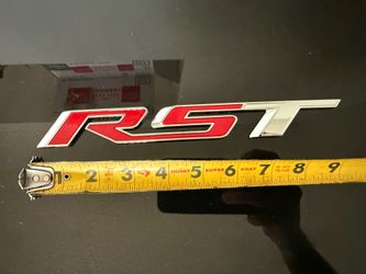 GENUINE 2019 - 2025 CHEVROLET RST TAILGATE Emblem Chrome & Red Silverado