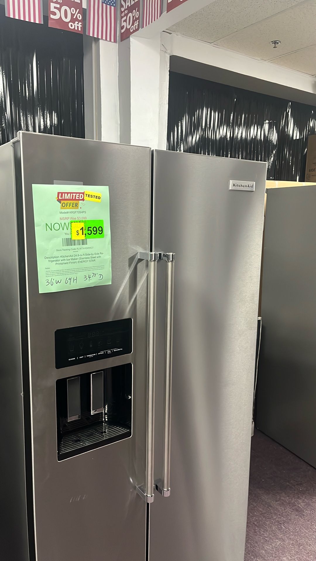Refrigerator Stainless Steel 36” New Scratch And Dents Refrigerador
