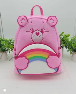 Care Bears Pink Rainbow Plush Loungefly Backpack