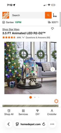 Star Wars 3.5 FT Animated LED R2-D2 Christmas Decoration NEW