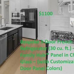 Samsung Bespoke Refrigerator 30 CC, 3 Door , Glass door