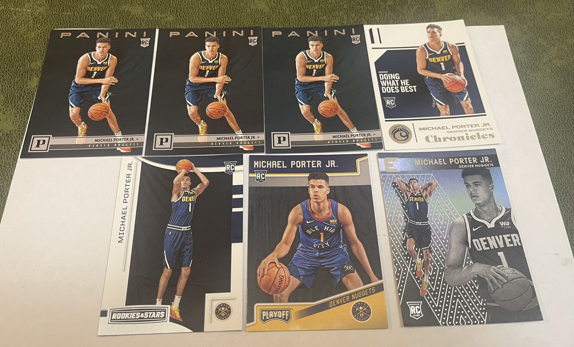 Lot of 7 NBA Denver Nuggets Michael Porter Jr Rookie Cards