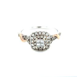 Engagement 10k Diamond Rose Gold Accent Ring