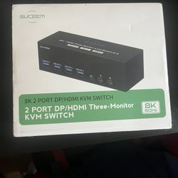 8k 2 Port DP/HDMI KVM Switch