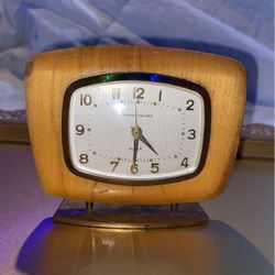 Vintage 1950s Phinne-Walker Alarm Clock, Office Clock, Desk Clock