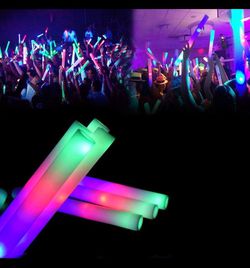 LED Light Up Foam Sticks ,  Color Changing Glow Party Supplies for Halloween, Raves, Concert, Wedding events  Thumbnail