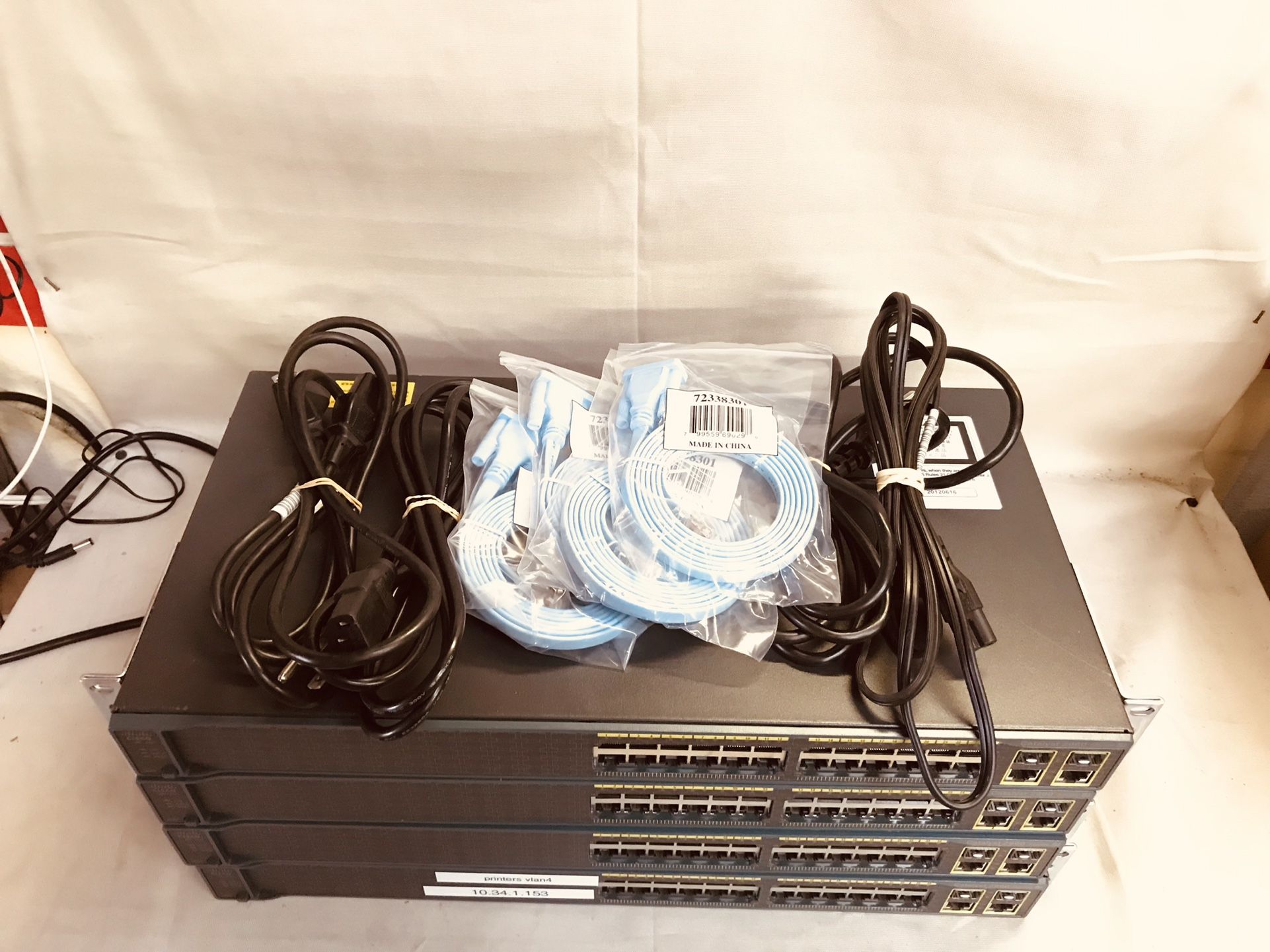 Lot of 4 Cisco Ws 2960 24TC S Managed Ethernet Switch