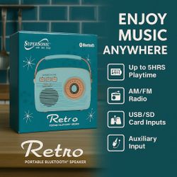 Retro Supersonic SC‑1201BT Bluetooth Speaker – Vintage Style!