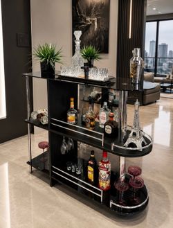Bar cart , wine display cabinet new and assembled