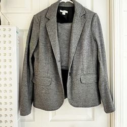  Court Formal Skirt And Jacket Set Gray Diamond Pattern 