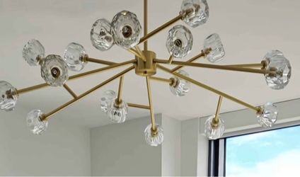 Modern Sputnik Crystal Chandelier – Brass/Gold