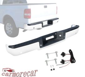 CHROME REAR STEP BUMPER FOR 2004-2006 FORD F-150 W/ SENSOR HOLES