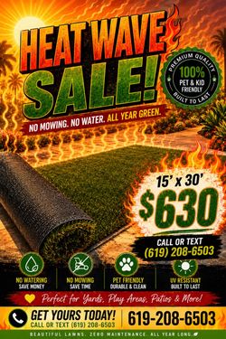 Turf grass brand new artificial turf 15x30 $630 synthetic lawn