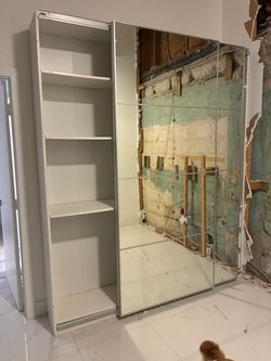 ikea pax with mirrow sliding cdoors double