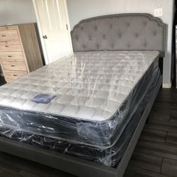 New Queen Size Bed Frame With Mattresses Included!