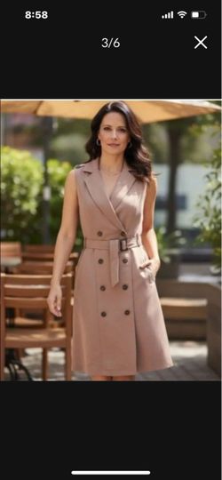 NEW Banana Republic Trench Double Brested Style Khaki Button Dress Women Size 2 / XS-S