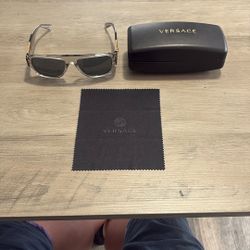 Versace Sunglasses, VE4436-U,  Light Blue Lenses, Transparent Frame